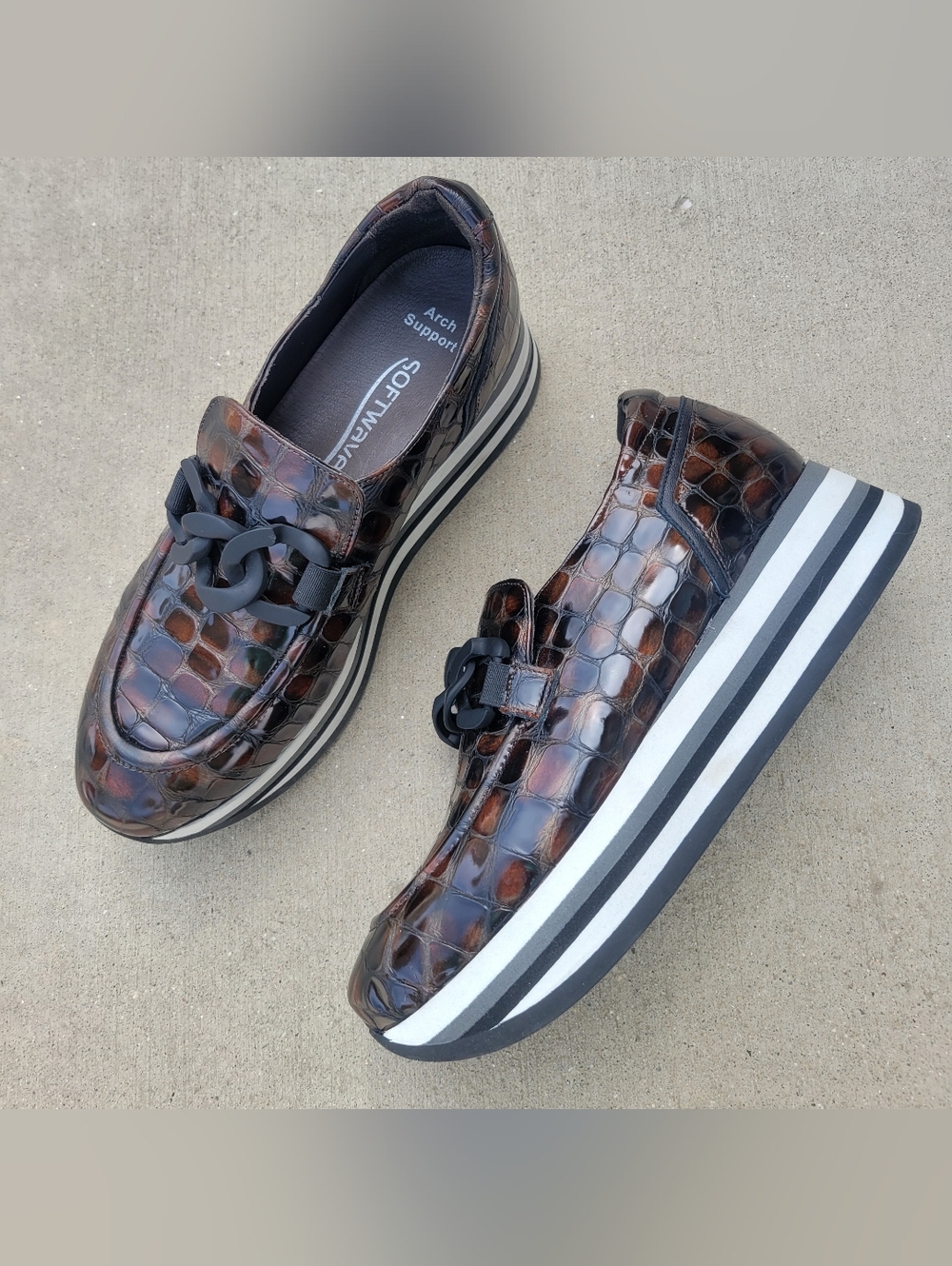 Softwaves Allicia Croc Platform Shoe Size EU 38.5 US 7.5-8